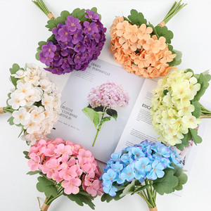 Bouquet d'hortensias artificiels Guanyi, fleurs en soie, décoration de mariage, décoration de la maison, accessoires d'extérieur, impression 3D en relief - Product Image 2