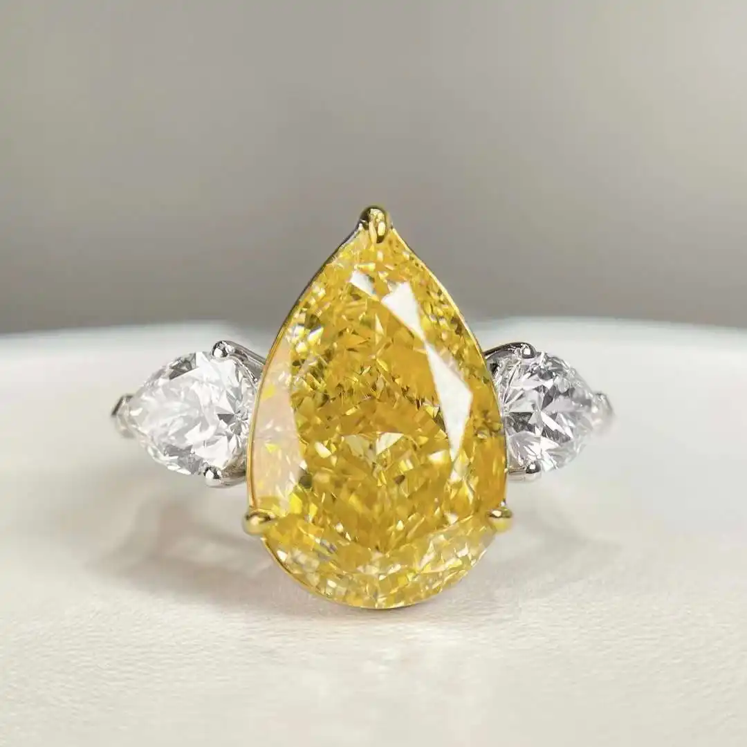 Ювелирные изделия MEDBOO, 14-каратное Золотое Ювелирное Украшение, 10-каратное кольцо с желтым муассанитом с бриллиантом для женщин, свадебное кольцо с сертификатами GRA