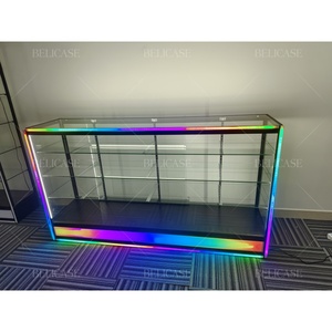 Cửa hàng thuốc lá trưng bày với màn hình kỹ thuật số kính hiển thị trường hợp có thể khóa khói cửa hàng hiển thị tủ trưng bày khung nhôm - Product Image 5