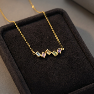 S925 14K Gold Plated Elegant Natural Sky Blue Topaz <b>Pink</b> Amethyst Citrine Peridot Customizable Chains <b>Necklace</b> OEM ODM - Product Image 2