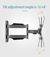 Support mural rétractable en acier pour téléviseur ZENO, VESA 400x400 mm, support mural pour téléviseur LED à mouvement complet, support pivotant P4