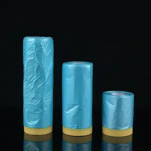 High Temperature Auto Protection Car Cover Painting Protective Automotive Pre-Taped PE Masking Film Adhesive Paper Film