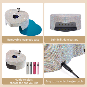 Lampe à <span class=keywords><strong>ongles</strong></span> LED UV sans fil en forme de coeur avec strass 9600mAh - Product Image 4
