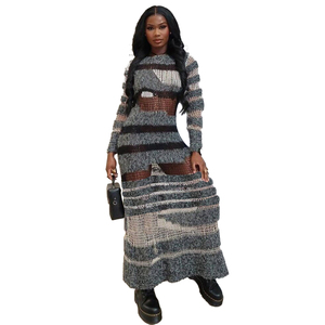navy blue dress for baby girl Women Elegant Long Sleeve Dress Fall Round Neck Party Long Fall Winter Dress  Long Club Party One-Piece Buy cheaply on Joom main image 1