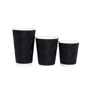 Gobelets en papier ondulé double paroi biodégradables et écologiques en gros pour vin, boissons gazeuses, eau minérale, tequila - Product Image 1