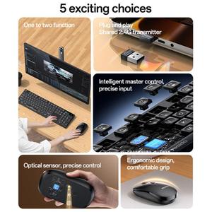 Ensemble clavier et souris sans fil professionnel <span class=keywords><strong>Yesido</strong></span> KB42 2.4G, Version : Anglaise (Noir) - Product Image 3