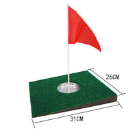 Tapis de mini-golf portable pour intérieur et extérieur, ensemble d'entraînement au putting avec trou, coupelle et drapeau