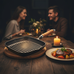 Sartén de Hierro Fundido de 22 cm con Base Engrosada para Retención de Calor, Empaque Personalizado de Grado Alimenticio para Compras al por Mayor - Product Image 1