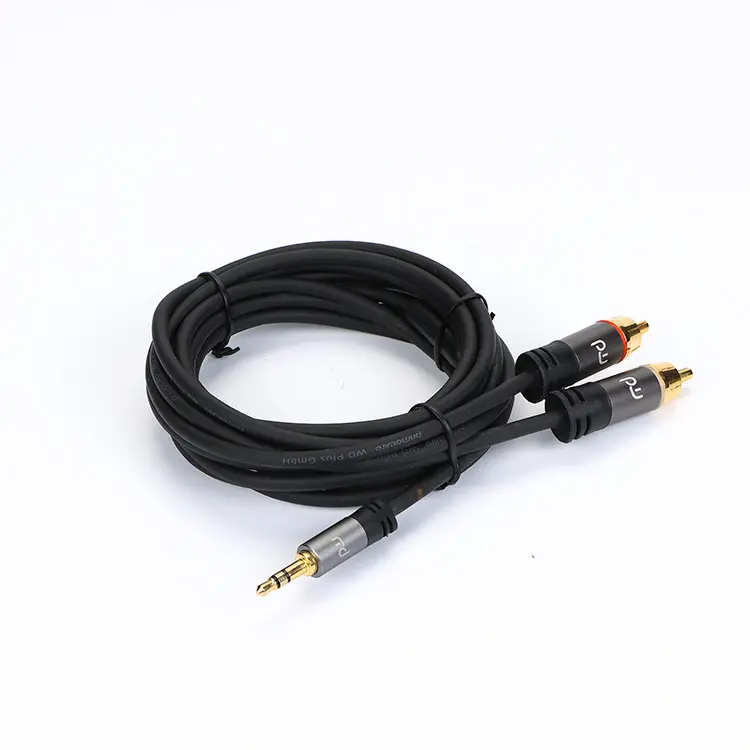 High Quality Car Audio RCA Cable 3.5mm Male to Male 2RCA Audio Video Cable