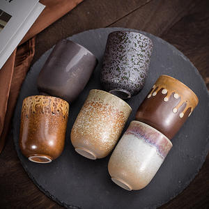 Vente en gros de petite tasse à thé faite à la main en poterie japonaise tasse à expresso 4oz tasse à thé Kungfu peinte à la main en céramique glaçure four vintage - Product Image 2
