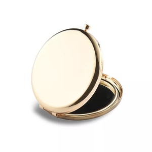 Espejo de Bolsillo Redondo de Metal Dorado de Alta Calidad Personalizado Win Sun - Product Image 2