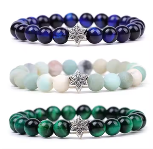 <span class=keywords><strong>Bracciale</strong></span> Elastico Unisex in Cristallo Curativo con Occhio <span class=keywords><strong>di</strong></span> Tigre Giallo Naturale da 8mm, Agata Muschiata e Cristallo <span class=keywords><strong>di</strong></span> Lava a <span class=keywords><strong>Fiocco</strong></span> <span class=keywords><strong>di</strong></span> <span class=keywords><strong>Neve</strong></span> per Uomini e Donne - Product Image 5