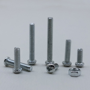 <b>Flat</b> Bottom Round Head Self Tapping <b>Screw</b> Phillips Machine Thread Metric Zinc Plated For Metal Electronics Grade A Level 4 - Product Image 1