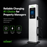 Nouvelle borne de recharge AC pour véhicules électriques 7 kW GB/T 32A avec écran LCD, IP54, sur pied, station de recharge commerciale monophasée pour véhicules, parkings, OCPP