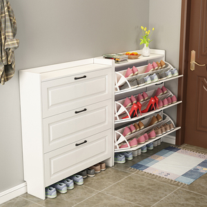 <span class=keywords><strong>Scarpiera</strong></span> moderna in <span class=keywords><strong>legno</strong></span> bianco da 50 paia portaoggetti a 3 strati conveniente per mobili da soggiorno - Product Image 2