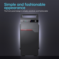 SNOWMAN Châssis de jeu PC préinstallé rentable Boîtier Micro-ATX en acier compact noir avec plaque d'acier pour la maison de bureau