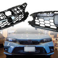 Nouvelle Grille de Calandre pour Honda Civic 11ème Génération 2021 2022 2023, Style SI Amélioré avec Cache Supérieur, Accessoires Auto
