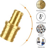 Raccord de réduction à sertir en laiton poli pour PEX 1/2 pouce x 3/4 pouce, connexion de tuyau PEX1807