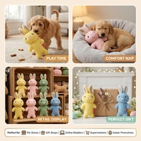 Jouets pour chiens, lapin couineur en peluche, jouet pour animaux de compagnie en velours, lapin en peluche personnalisé avec logo, fabricant OEM ODM, vente en gros en vrac, usine