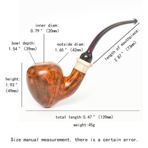 Briar Wood Smoking Pipes Bent Shape 3mm Mouthpiece Tobacco Pipe Wholesale For Live Streaming Rooms - Product Image 4