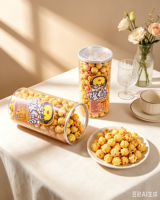 WangChuanWanJia Popcorn de maïs doux saveur caramel et crème 180g Sans graisses trans Collation instantanée pour fête Sachet de collations céréaliers