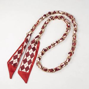 スタイリッシュな多色プリントスカーフユニークな金属チェーンストラップ多彩なおしゃれなバッグアクセサリークリエイティブDIYバッグデコレーション - Product Image 6