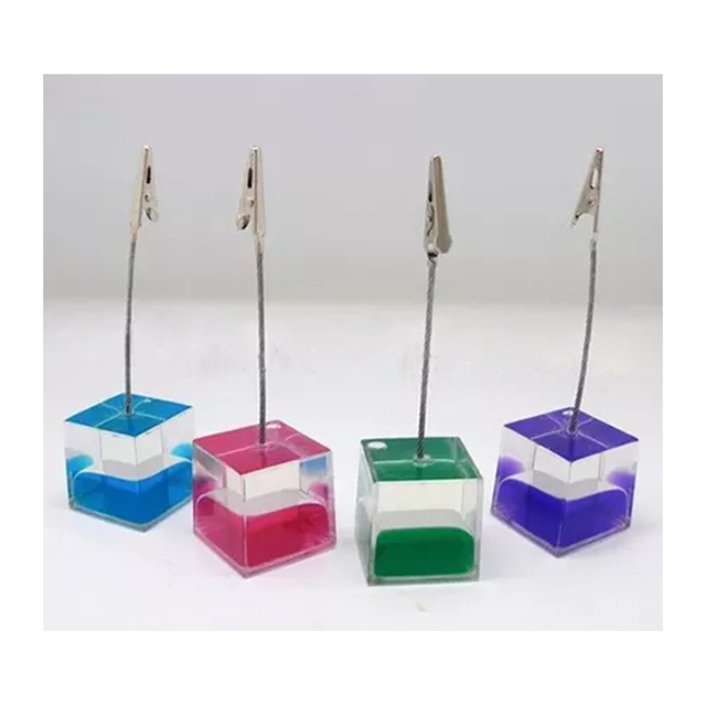 Cube Base Memo Clips Holder with Alligator Clip Wedding Place Card Holder Picture Memo or Note Holder