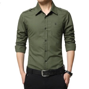 Service OEM 2023 nouveautés chemise en satin pour hommes grande taille 100% coton col rabattu à manches longues respirant bureau formel - Product Image 2