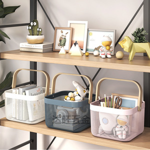 Nordic Risato Wrought Iron Fruit Basket <b>Square</b> With Wooden Handle Kitchen Drain Rack Eco Friendly Storage <b>Frame</b> - Product Image 4