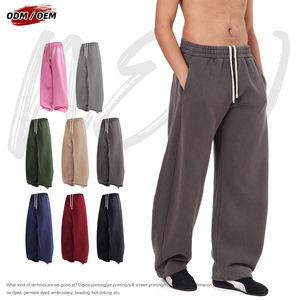 Winter New Style <b>Trousers</b> Snow Wash Fleece 370grams Vintage Batik <b>Wide</b> <b>Leg</b> Pants Loose Custom logo Sweatpants Oem Service - Product Image 1