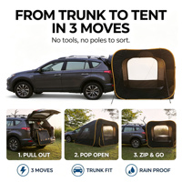 Tente de coffre de voiture instantanée à ouverture automatique pour SUV, avec fenêtre en maille, imperméable, pour camping