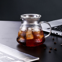 Carafe à café en verre transparent de 600 ml, style japonais, pour café et thé, idéale pour les boissons chaudes à usage domestique – Vente en gros