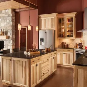 Natural tradicional Hickory mejor Idea de madera maciza de estilo simplemente Superb del Gabinete de cocina