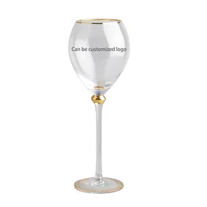 저렴한 와인 안경 도매 안경 황금 레드 와인 유리 레드 화이트 와인 안경 대형 유리 Stemmed