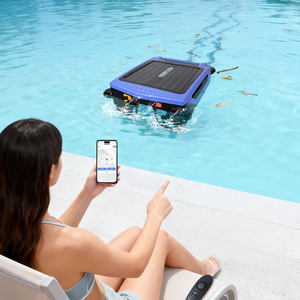 منظف آلي يعمل بالطاقة الشمسية لتنظيف سطح حمام السباحة، مكنسة كهربائية عالية الكفاءة للاستخدام الخارجي - Product Image 2