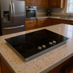 Placa de Inducción Eléctrica de 6600W con 4 Quemadores, Control por Perillas, Superficie de Cerámica, Horno de Encimera - Product Image 2