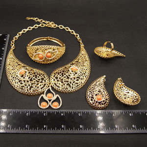 Zhuerrui Set di gioielli placcati in oro italiano Set di gioielli in oro brasiliano di <span class=keywords><strong>alta</strong></span> qualità collana bracciale catena Set di gioielli H00550 - Product Image 2