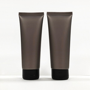 Plastic Squeeze Tube Matte Brown Gold 100ml PE Cosmetic Packaging <b>Flip</b> <b>Top</b> Custom Logo Hand Cream Lotion Facial Cleanser - Product Image 5