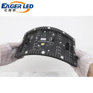 Eagerled 240X 120mm 320X160mmp2.5フルカラーデジタルサイネージソフトラウンドカーブ500 * 1000mm屋内超薄型湾曲フレキシブルLED SC