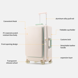 <span class=keywords><strong>Valise</strong></span> à roulettes extensible avec serrure TSA, 20 pouces pour bagage à main, 28 pouces pour voyage d'affaires, avec roues transparentes – Offre Spéciale - Product Image 4