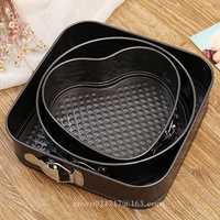 Vente chaude En Acier Au Carbone Casseroles Plateau 3PCS Gâteau Moule Ensemble Antiadhésif Moule De Cuisson Ustensiles De Cuisson Casseroles Ensemble Fond Amovible Moules À Gâteau