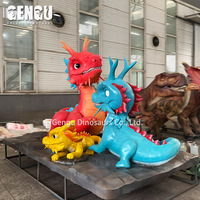 Dragon animatronique de dessin animé populaire de mini dragon coloré d'aéroport à vendre
