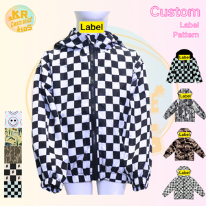 Kerui Hot Selling Bliksem/Smile/Geruit Unisex Kids Meisjes Jongens Mode Bedrukt Waterdichte Winddichte Jas Kinderen Jas - Product Image 1