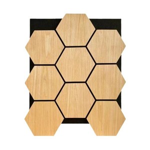 Hexagonal Grid Polyester Fiber Sound Absorbing Panel 565x489x18mm For Cinema Bedroom Decoration - Product Image 4