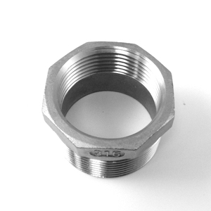 Accesorios de gas roscados de reducción hembra de acero inoxidable AISI 316 estándar SAE de 3/4 a 3/8 conectores mecanizados NPT y BSP - Product Image 3