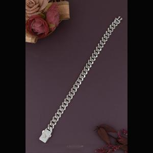 Cadena de mano de plata pura de moda para mujer para pulseras de eslabones y cadenas finas de aspecto festivo e informal - Product Image 1