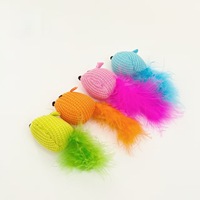 Jouet pour chat en peluche avec queue à plumes, jouet à mâcher interactif pour chatons, idéal pour les chats d'intérieur
