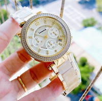 MKOriginals Montre pour femme en or rose et diamants, bracelet en acier inoxydable rose, chronographe à quartz