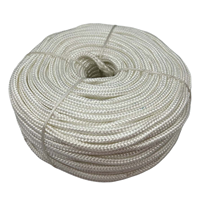 En stock – Corde tressée haute résistance en polyester/PET blanc, 6 mm, 16 brins, bobine de 50 m avec âme solide, pour usage familial et travaux extérieurs