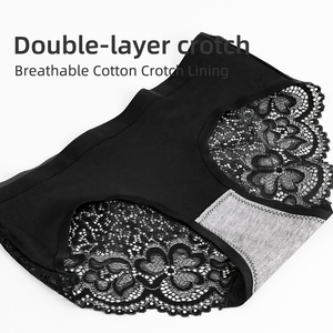 Bragas PAERLAN Personalizables de Encaje Sexy Estilo Hipster Ropa Interior de Nailon con Encaje Floral de Cintura Baja Tallas Grandes para Mujer - Product Image 6